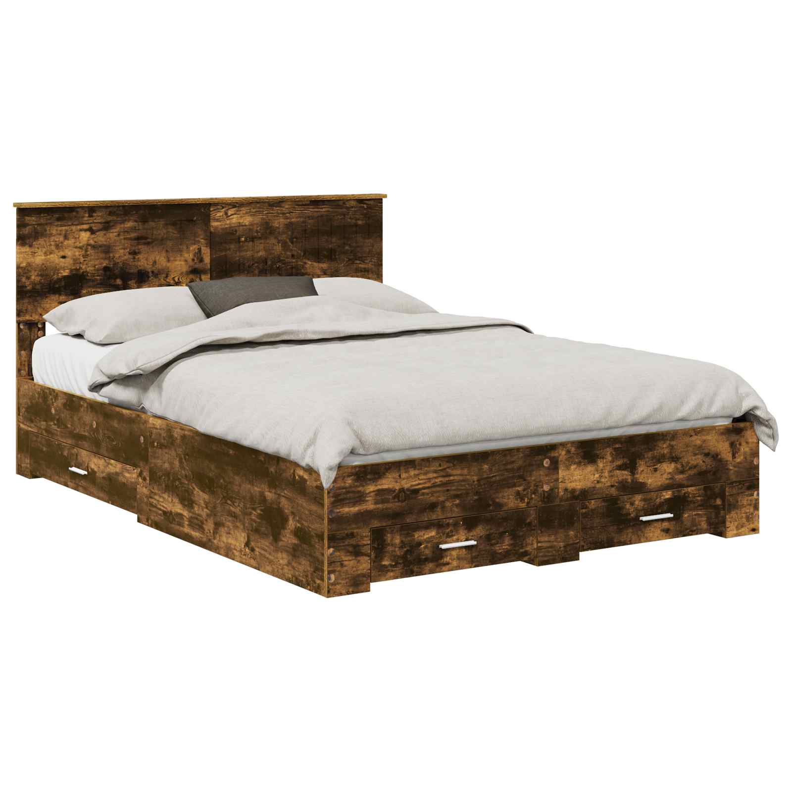 Struttura del letto con cassetto Rovere Fumo 140 x 200 cm | homemem39