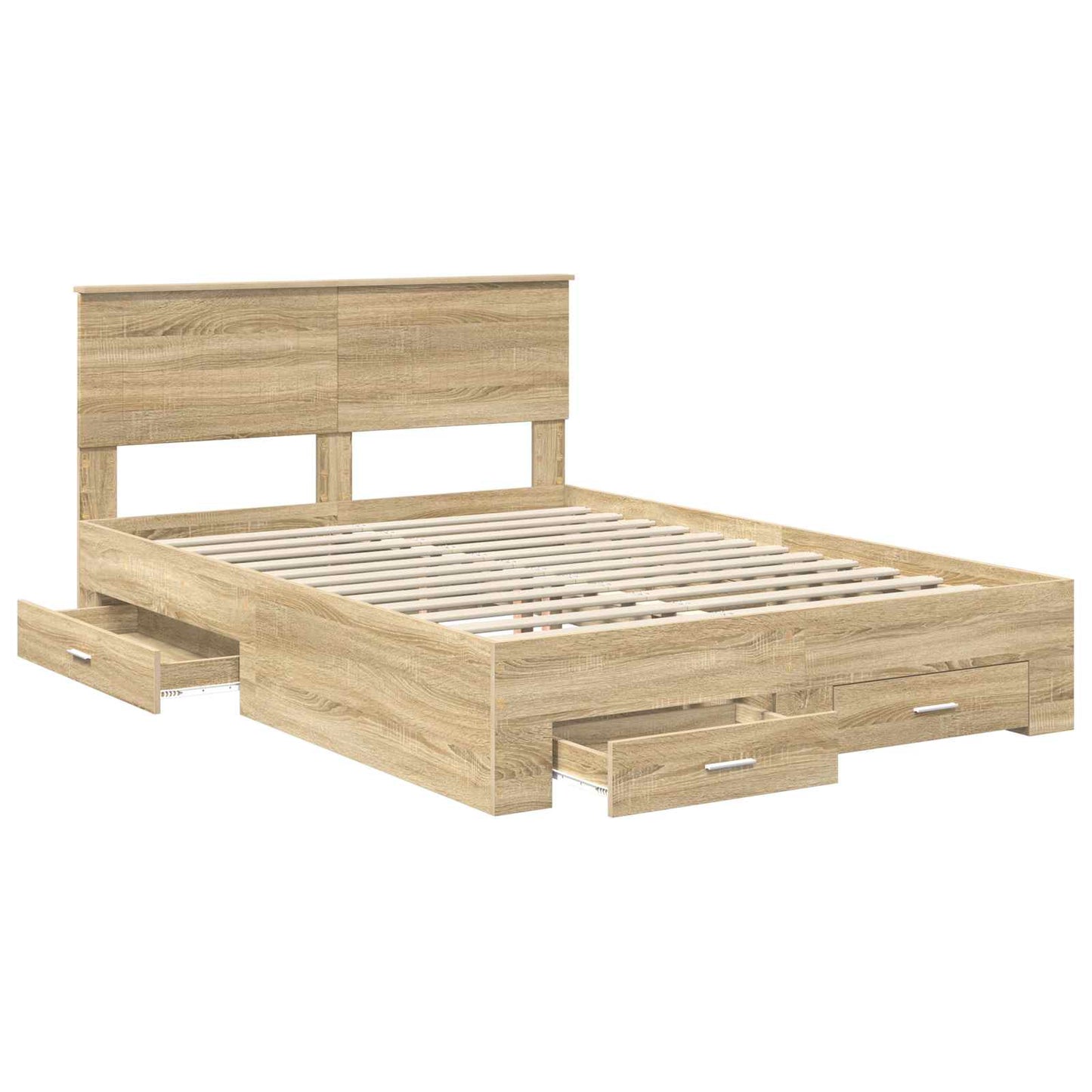 Struttura del letto con cassetto Rovere Sonoma 140 x 190 cm | homemem39