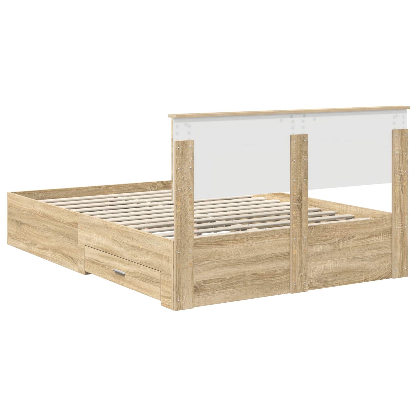 Struttura del letto con cassetto Rovere Sonoma 140 x 190 cm | homemem39