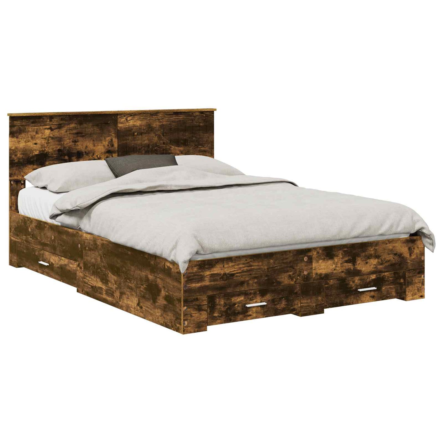 Struttura del letto con cassetto Rovere Fumo 140 x 190 cm | homemem39