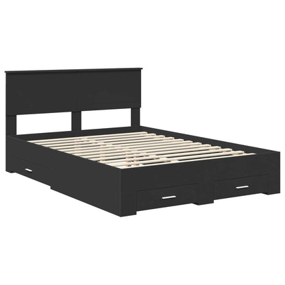 Struttura del letto Nero 135 x 190 cm Legno ingegnerizzato | homemem39