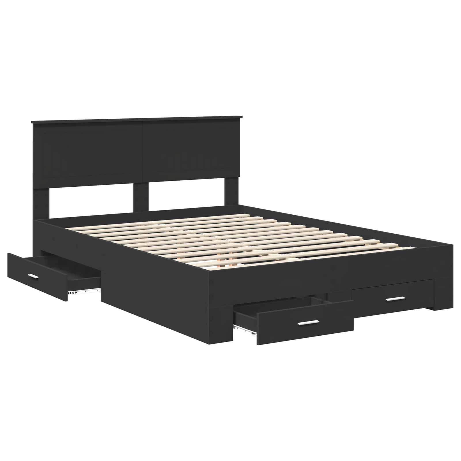 Struttura del letto Nero 135 x 190 cm Legno ingegnerizzato | homemem39