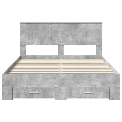 Struttura del letto con cassetto Grigio Cemento 135 x 190 cm | homemem39