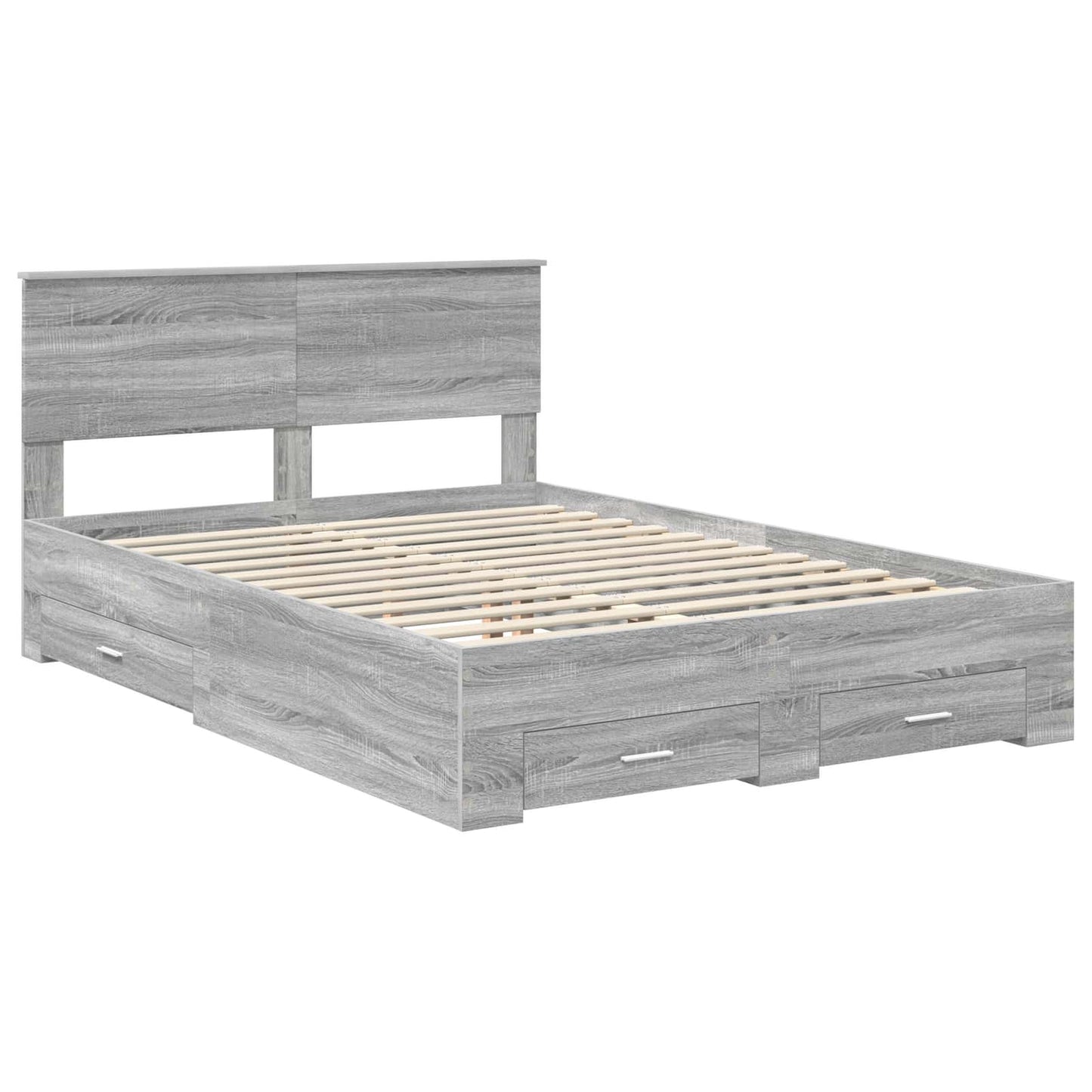 Struttura del letto con cassetto Sonoma grigio 135 x 190 cm | homemem39