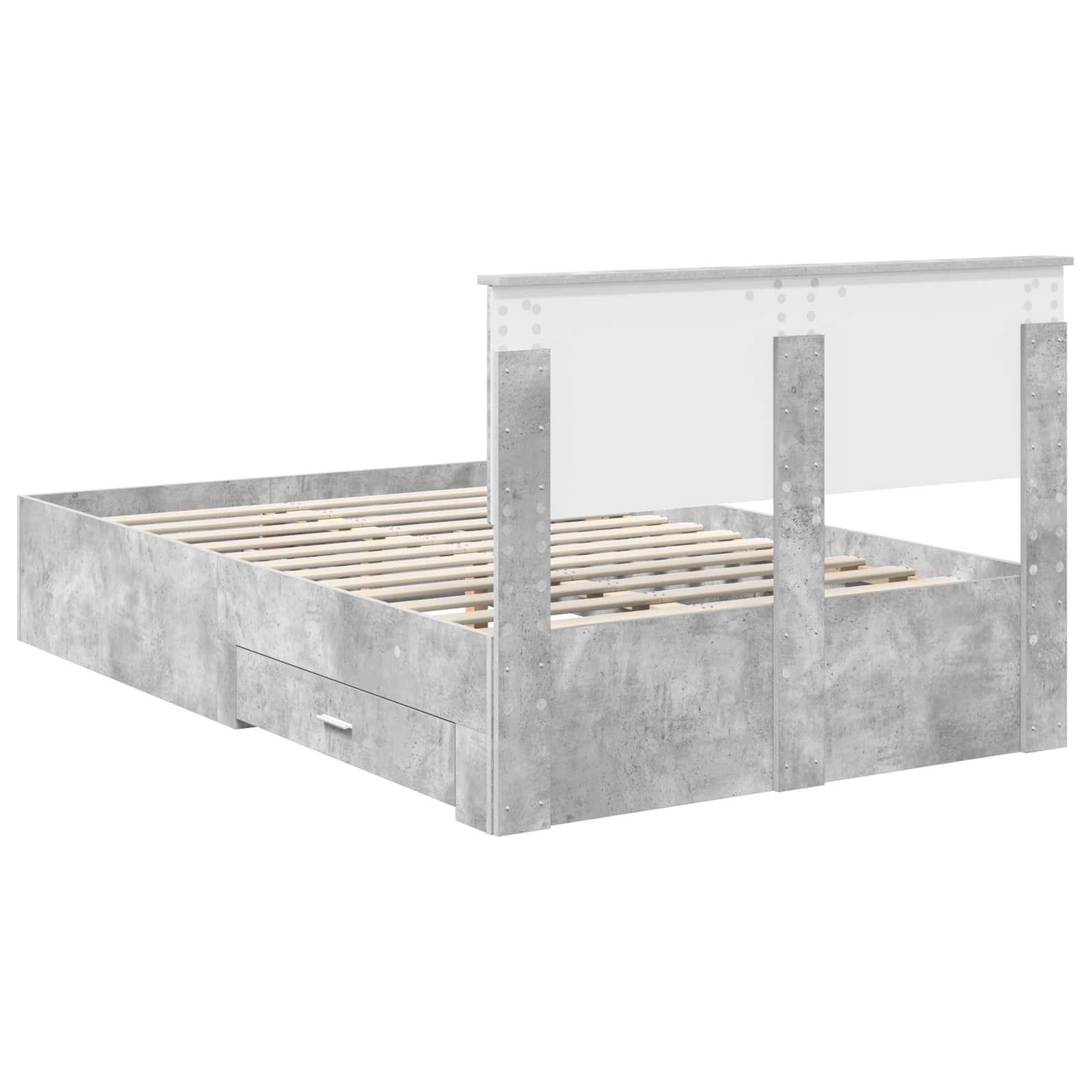 Struttura del letto con cassetto Grigio Cemento 120 x 200 cm | homemem39