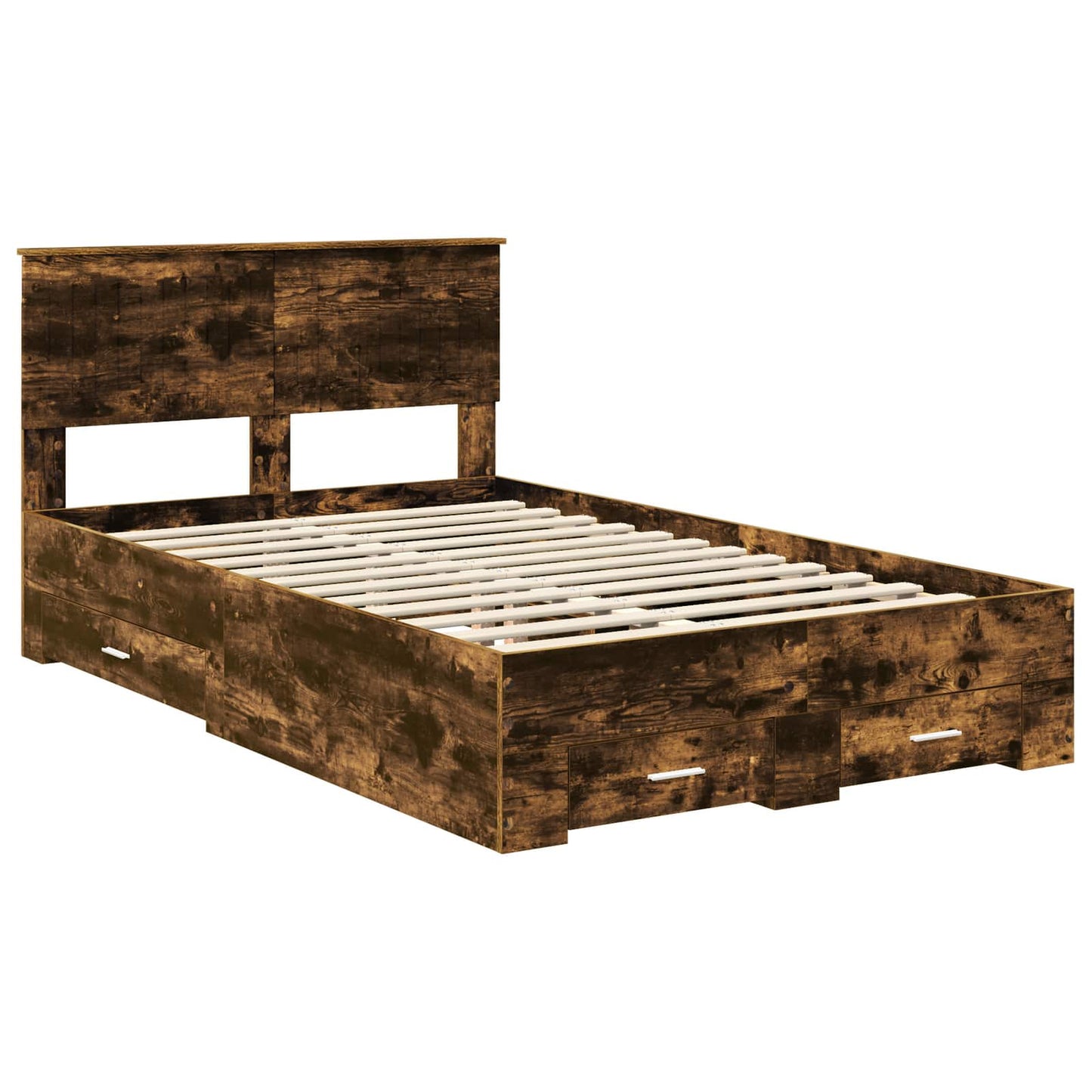 Struttura del letto con cassetto Rovere Fumo 120 x 200 cm | homemem39