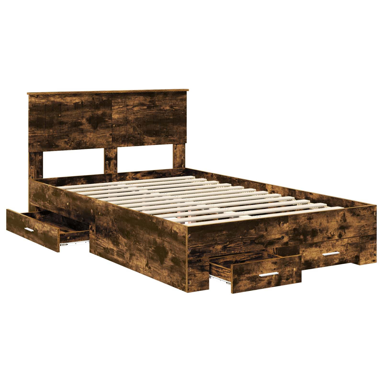 Struttura del letto con cassetto Rovere Fumo 120 x 200 cm | homemem39