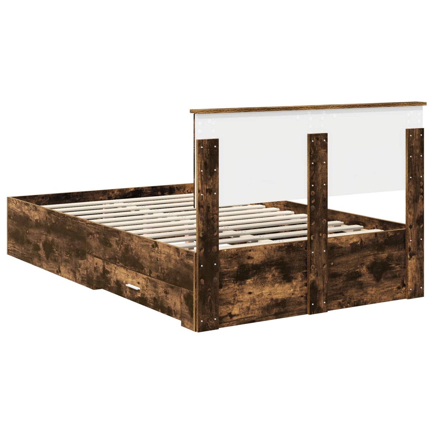 Struttura del letto con cassetto Rovere Fumo 120 x 200 cm | homemem39