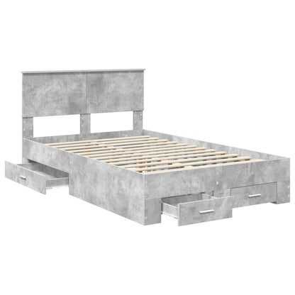 Struttura del letto con cassetto Grigio Cemento 120 x 190 cm | homemem39