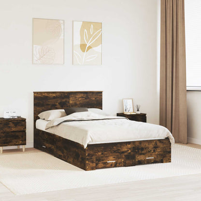 Struttura del letto con cassetto Rovere Fumo 120 x 190 cm | homemem39
