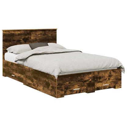 Struttura del letto con cassetto Rovere Fumo 120 x 190 cm | homemem39