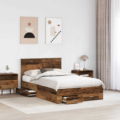 Struttura del letto con cassetto Legno antico 120 x 190 cm | homemem39