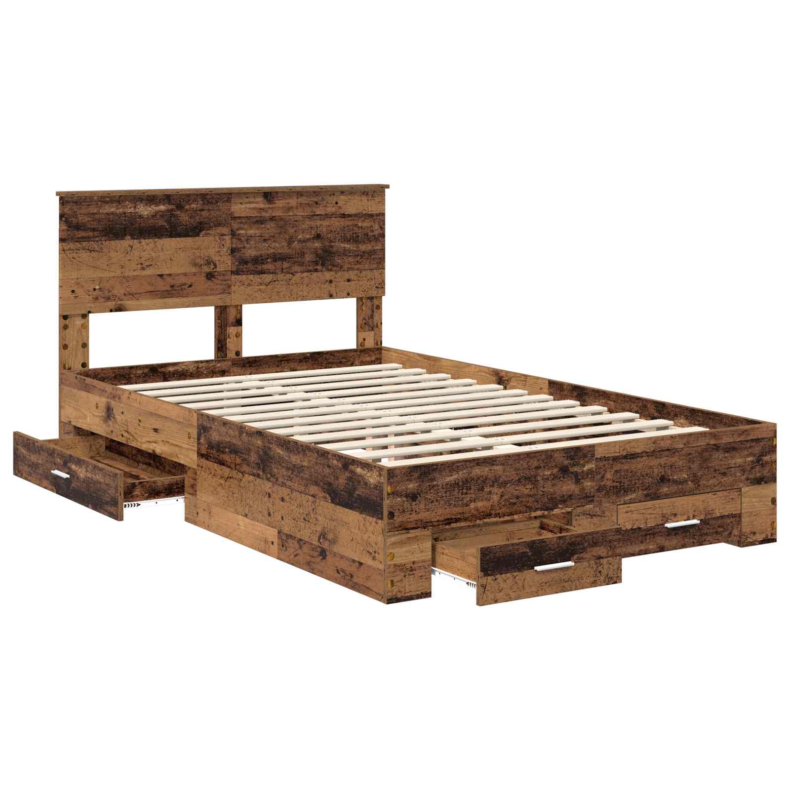 Struttura del letto con cassetto Legno antico 120 x 190 cm | homemem39