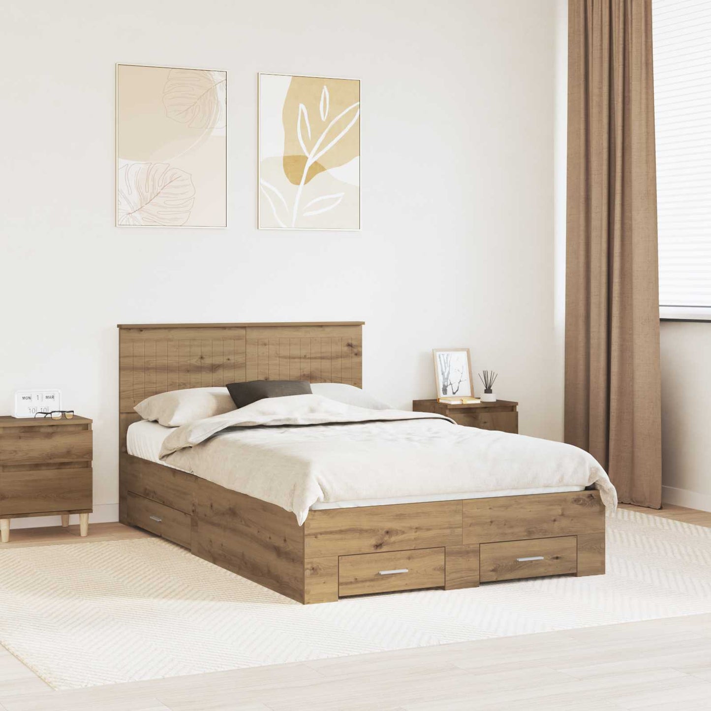 Struttura del letto Rovere Artigianale 120 x 190 cm | homemem39