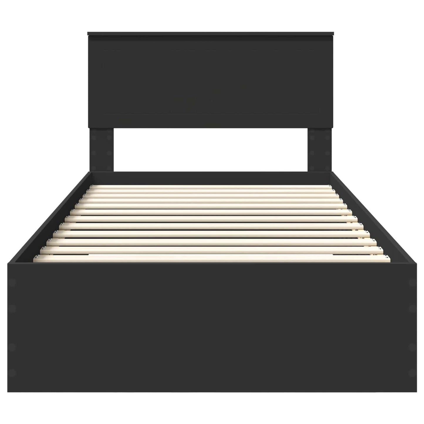 Struttura del letto con cassetto Nero e Argento 100 x 200 cm | homemem39