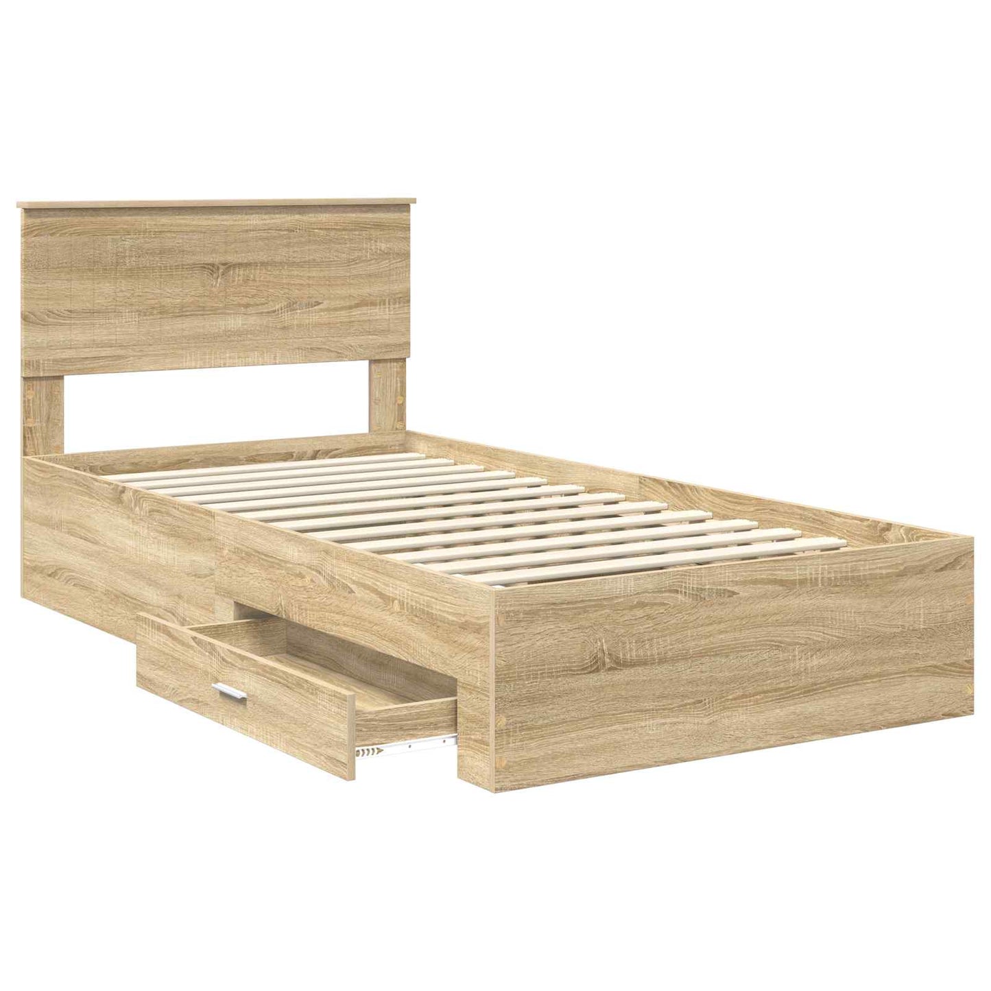 Struttura del letto con cassetto Rovere Sonoma 100 x 200 cm