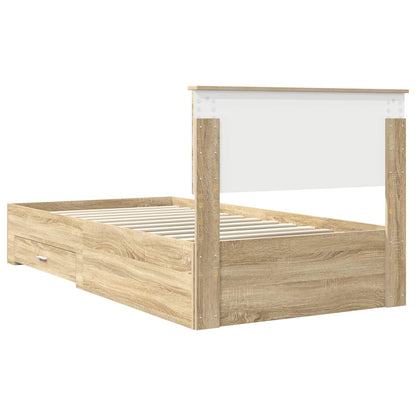 Struttura del letto con cassetto Rovere Sonoma 100 x 200 cm | homemem39