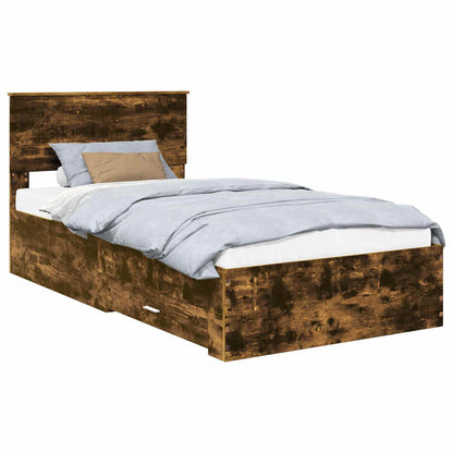 Struttura del letto con cassetto Rovere Fumo 100 x 200 cm | homemem39