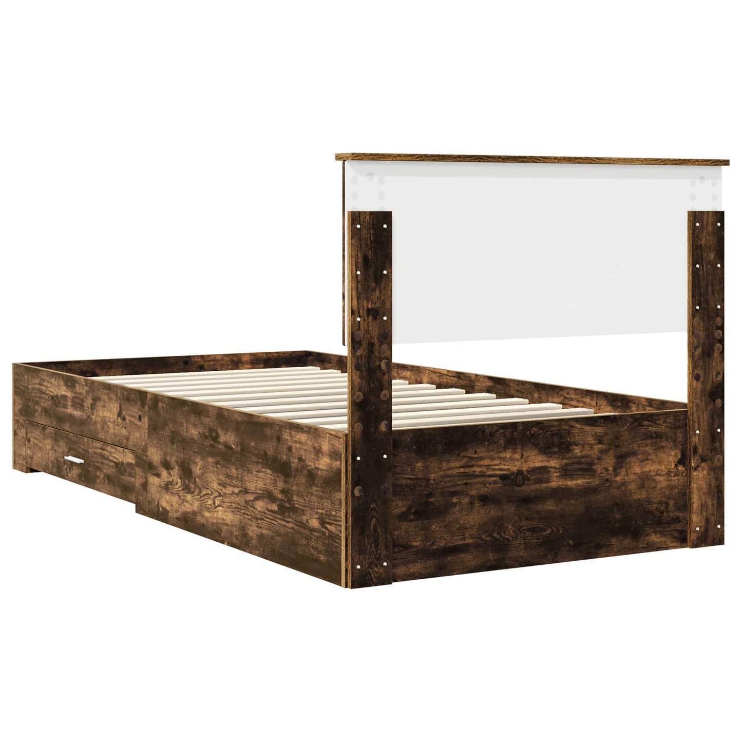 Struttura del letto con cassetto Rovere Fumo 100 x 200 cm | homemem39