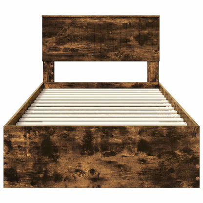 Struttura del letto con cassetto Rovere Fumo 100 x 200 cm | homemem39