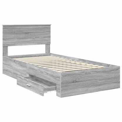 Struttura del letto con cassetto Sonoma grigio 100 x 200 cm | homemem39