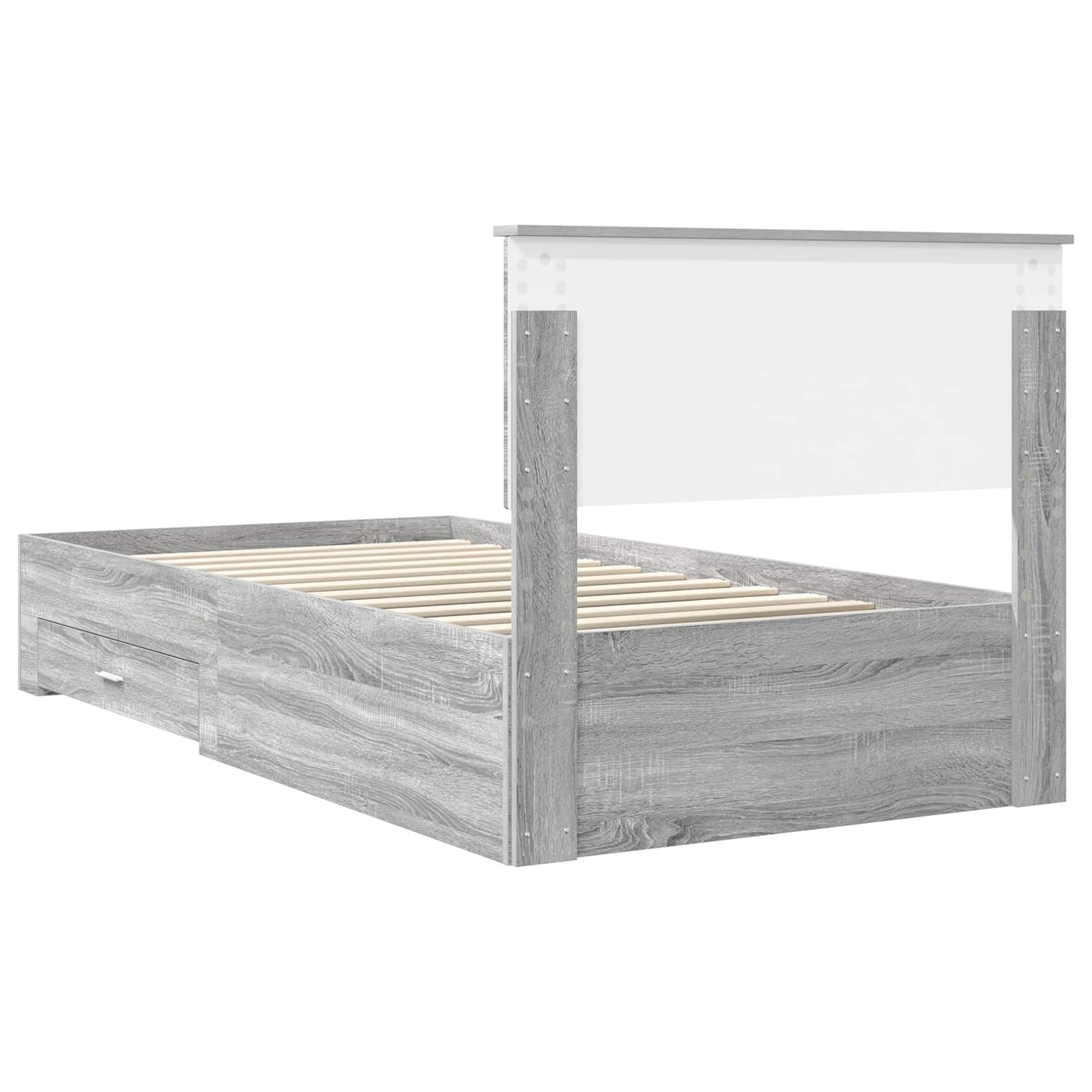 Struttura del letto con cassetto Sonoma grigio 100 x 200 cm | homemem39