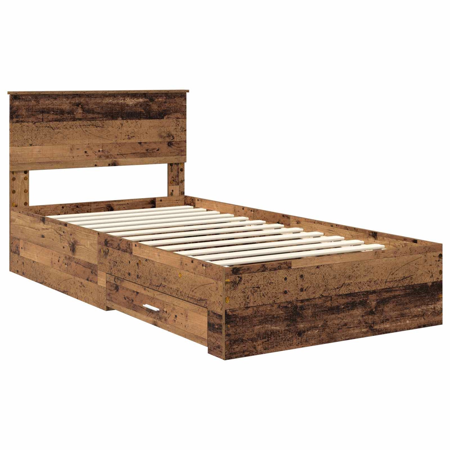 Struttura del letto con cassetto Legno antico 100 x 200 cm | homemem39