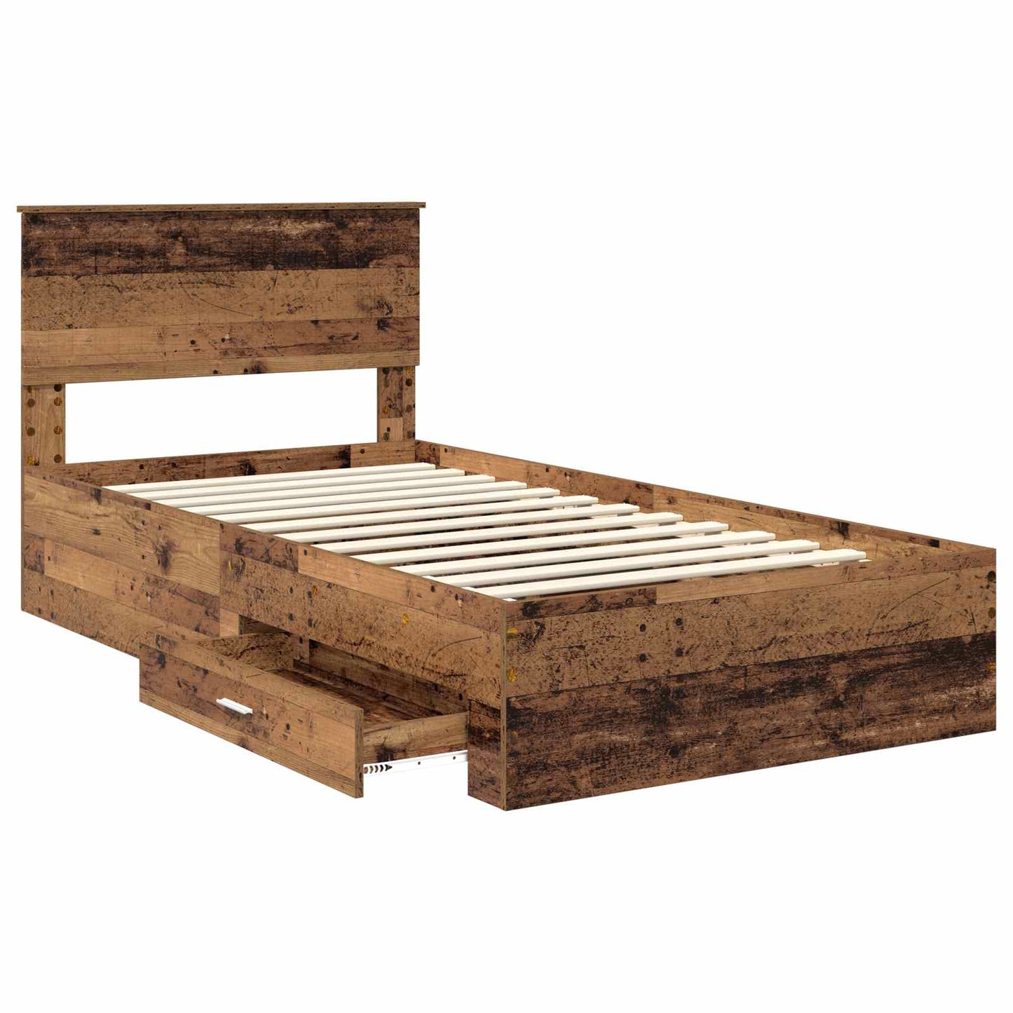 Struttura del letto con cassetto Legno antico 100 x 200 cm | homemem39