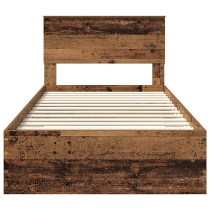 Struttura del letto con cassetto Legno antico 100 x 200 cm | homemem39