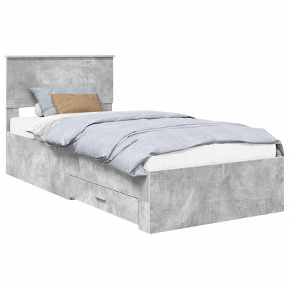 Struttura del letto con cassetto Grigio Cemento 90 x 200 cm | homemem39