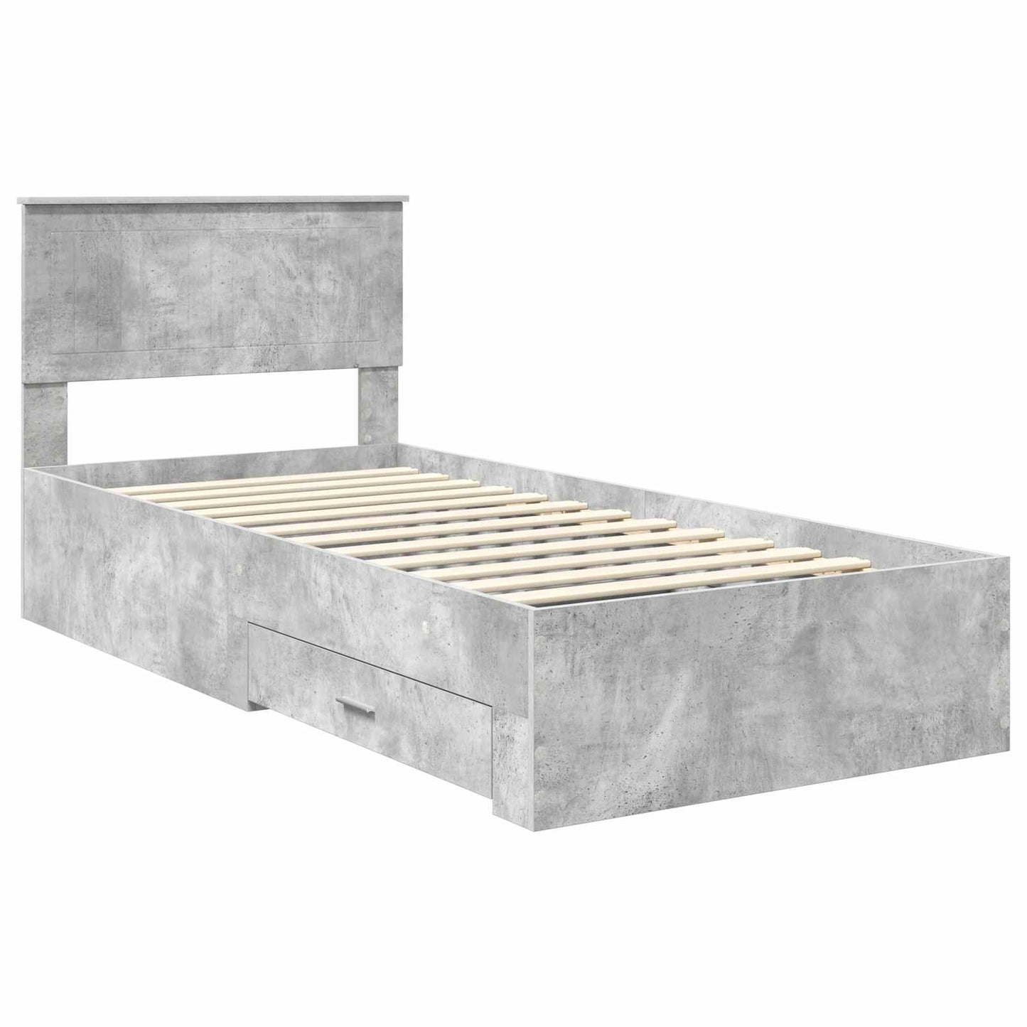 Struttura del letto con cassetto Grigio Cemento 90 x 200 cm | homemem39