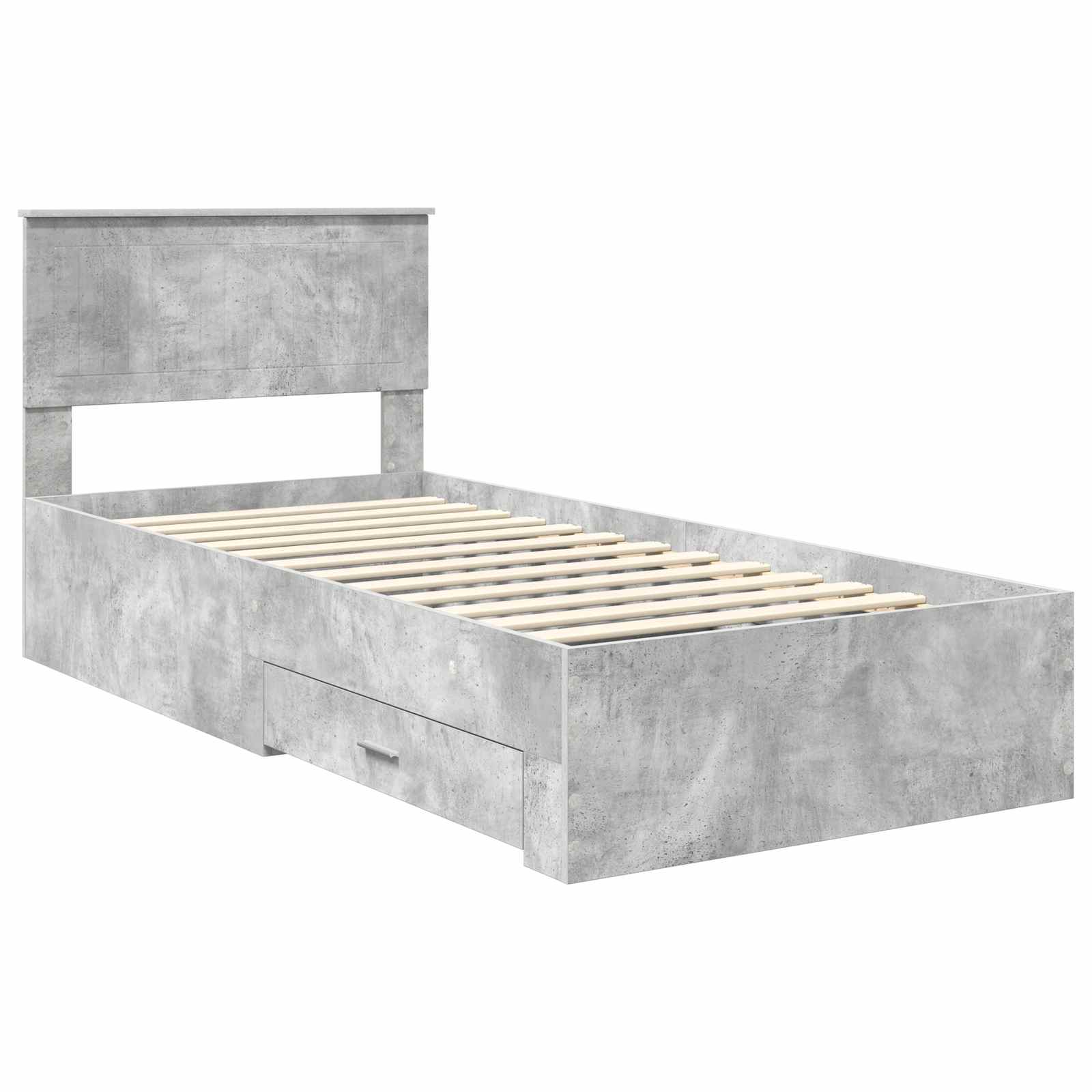 Struttura del letto con cassetto Grigio Cemento 90 x 200 cm | homemem39
