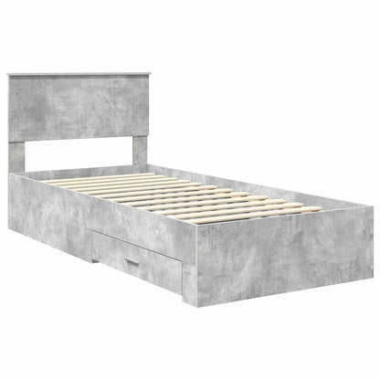 Struttura del letto con cassetto Grigio Cemento 90 x 200 cm | homemem39