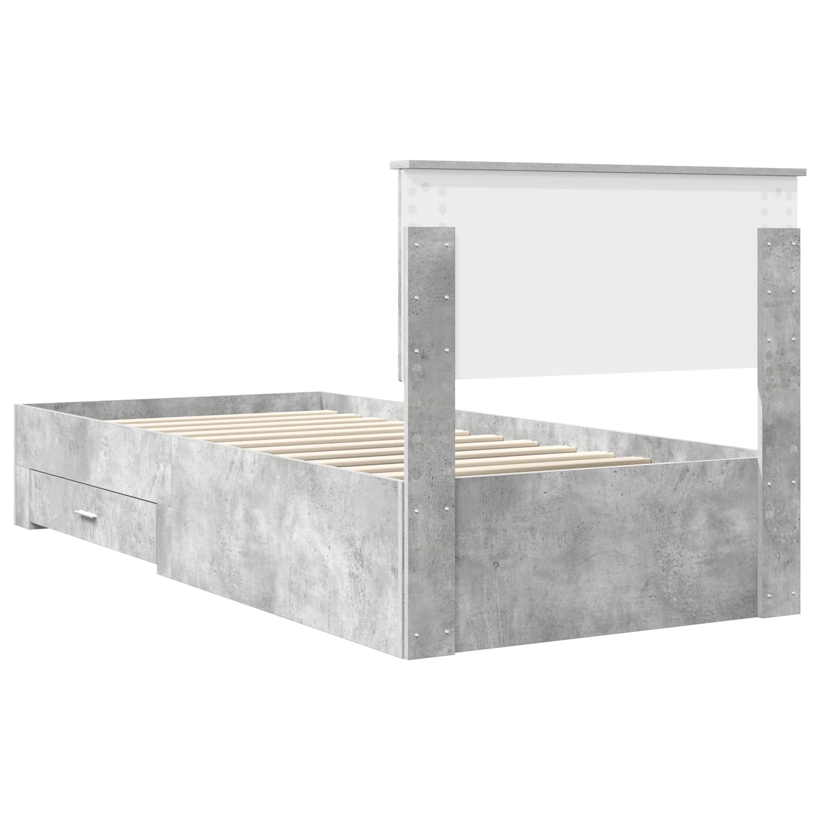 Struttura del letto con cassetto Grigio Cemento 90 x 200 cm | homemem39
