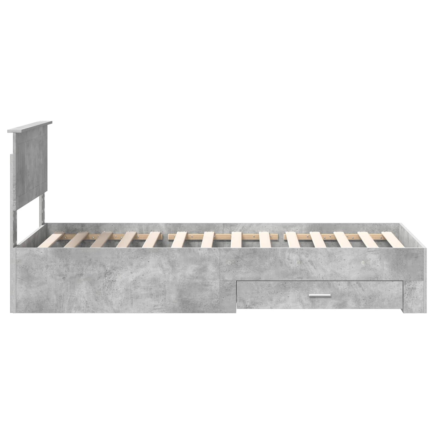Struttura del letto con cassetto Grigio Cemento 90 x 200 cm | homemem39