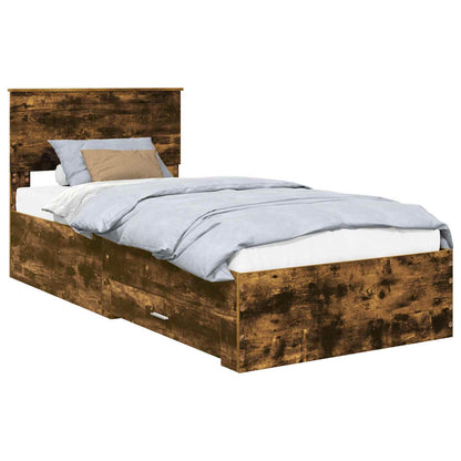 Struttura del letto con cassetto Rovere Fumo 90 x 200 cm | homemem39