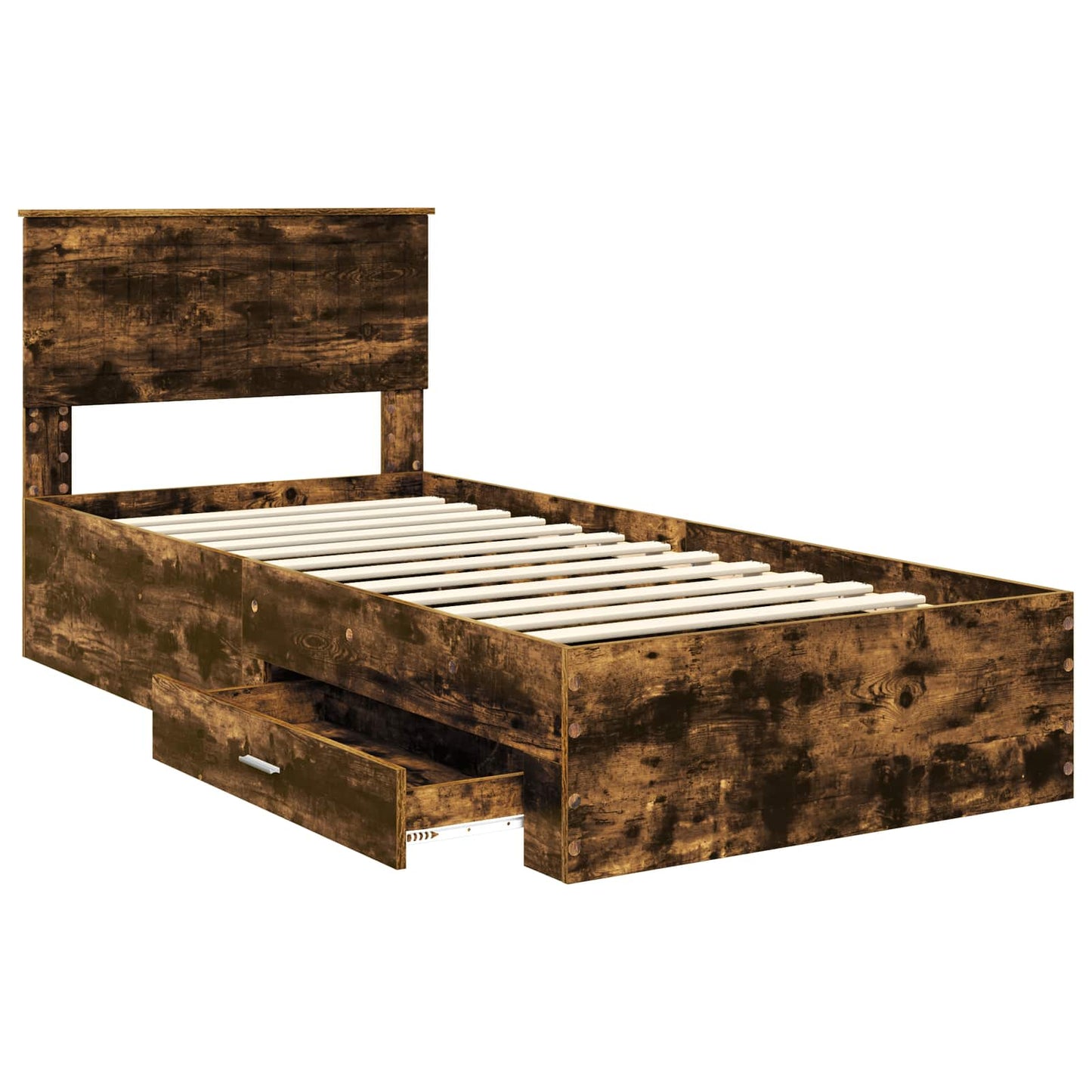 Struttura del letto con cassetto Rovere Fumo 90 x 200 cm | homemem39