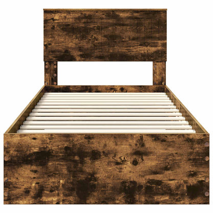 Struttura del letto con cassetto Rovere Fumo 90 x 200 cm | homemem39