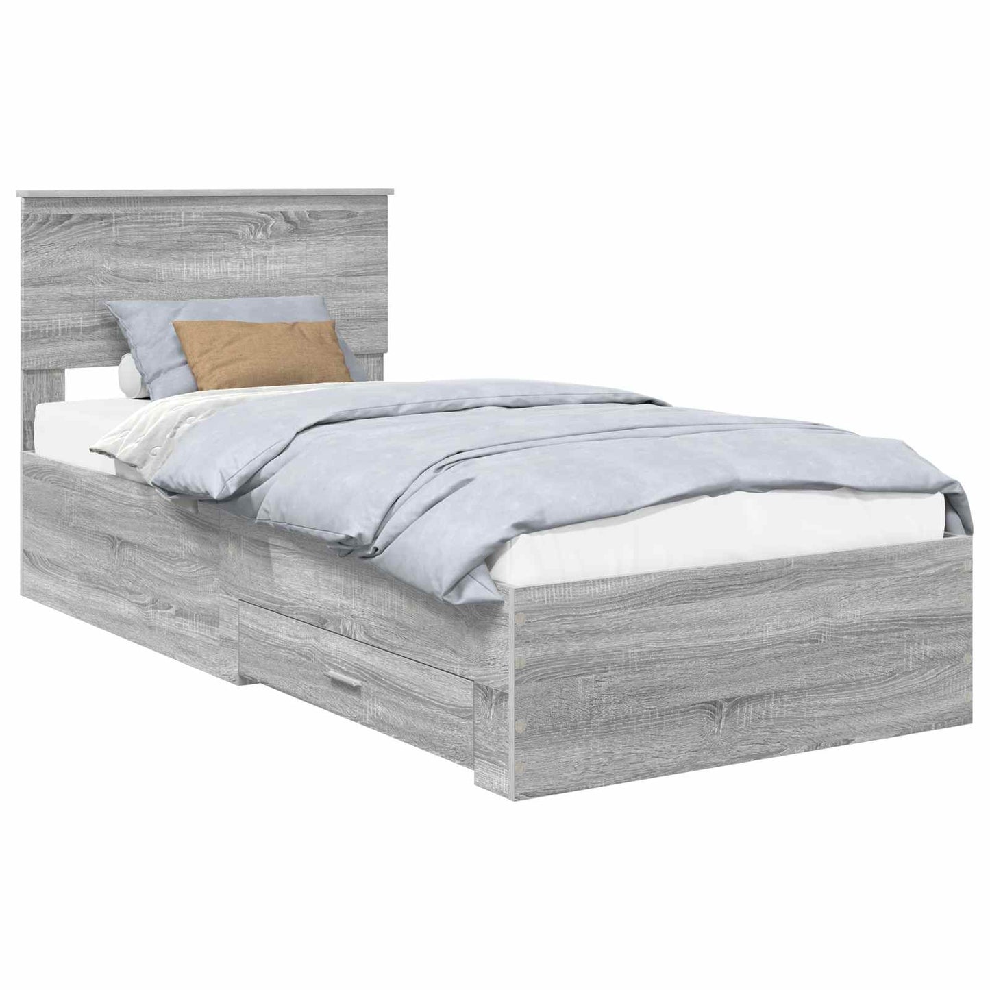 Struttura del letto con cassetto Sonoma grigio 90 x 200 cm | homemem39