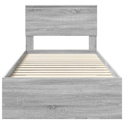 Struttura del letto con cassetto Sonoma grigio 90 x 200 cm | homemem39