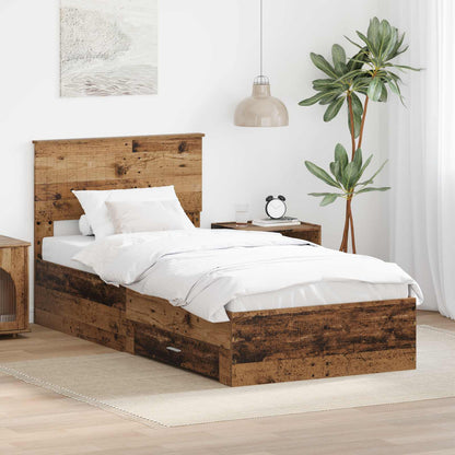 Struttura del letto con cassetto Legno antico 90 x 200 cm | homemem39