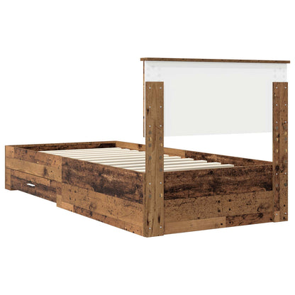 Struttura del letto con cassetto Legno antico 90 x 200 cm | homemem39
