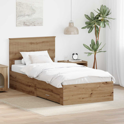 Struttura del letto con cassetto Rovere Artigianale 90 x 200 cm | homemem39
