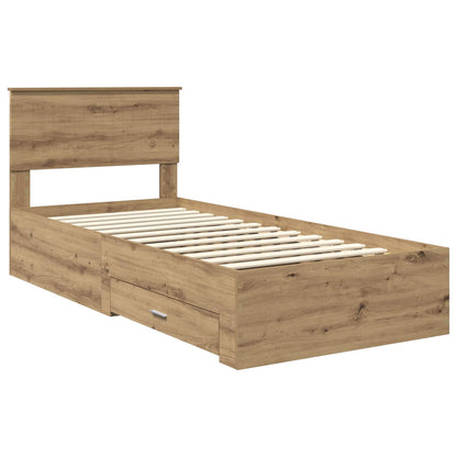 Struttura del letto con cassetto Rovere Artigianale 90 x 200 cm | homemem39