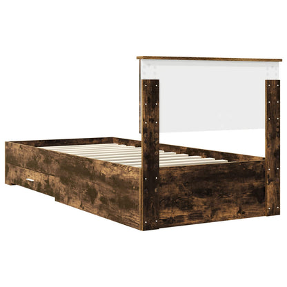 Struttura del letto con cassetto Rovere Fumo 90 x 190 cm | homemem39