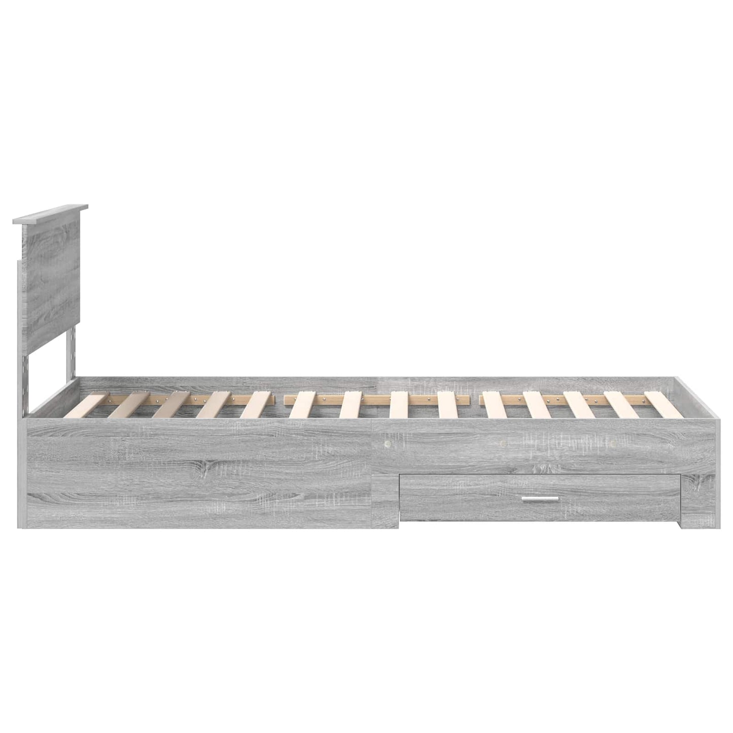 Struttura del letto con cassetto Sonoma grigio 90 x 190 cm | homemem39