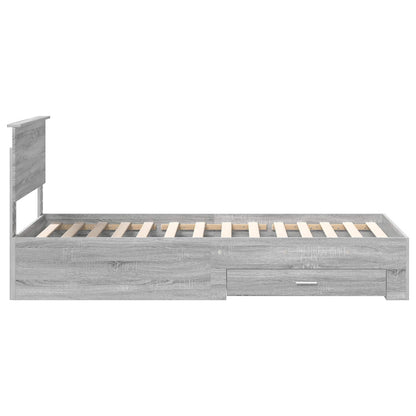 Struttura del letto con cassetto Sonoma grigio 90 x 190 cm | homemem39