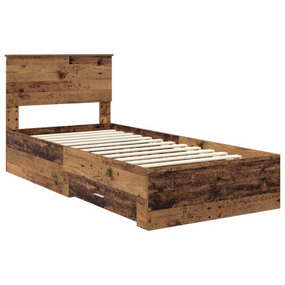 Struttura del letto con cassetto Legno antico 90 x 190 cm | homemem39