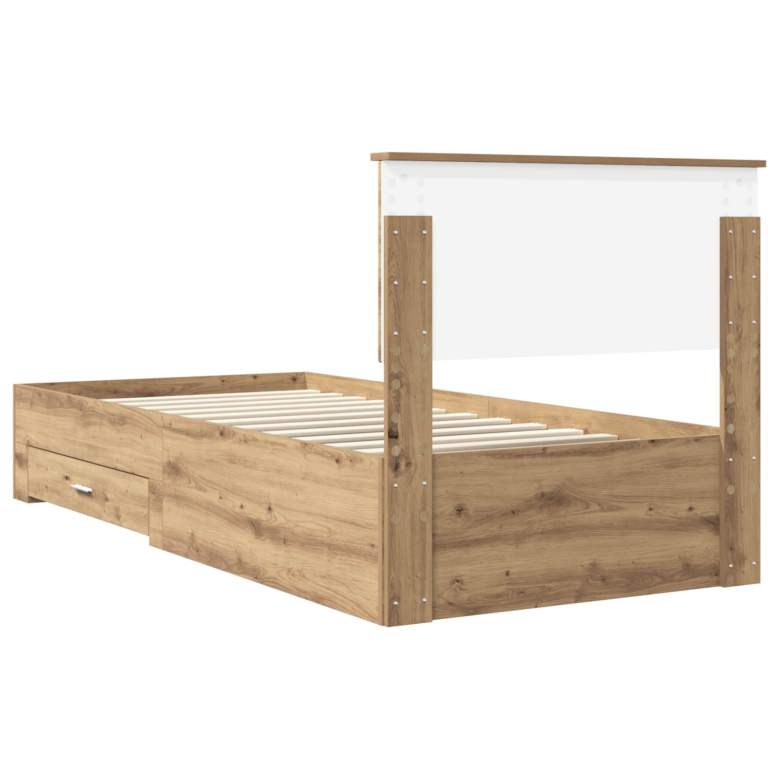 Struttura del letto con cassetto Rovere Artigianale 90 x 190 cm | homemem39
