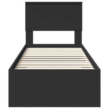 Struttura del letto con cassetto Nero e Argento 75 x 190 cm | homemem39